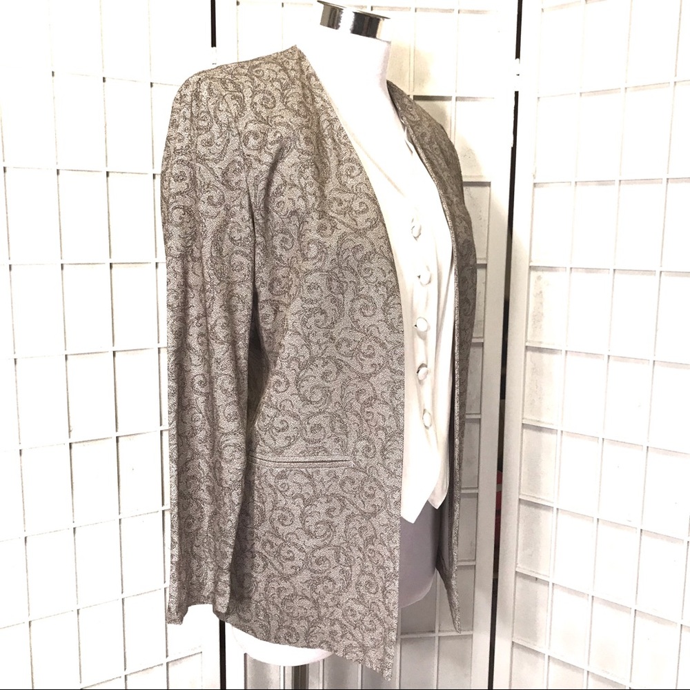 Paisley Sage Blazer Vest Vintage Top - Picture 3 of 10